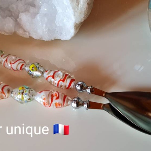 Couverts à salade unique perles lampwork