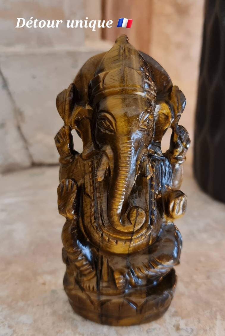 Sublime Ganesh Oeil de Tigre Pièce Unique 285G