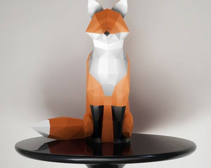Featured listing image: Kit papercraft fox print on paper 250g White model Medium