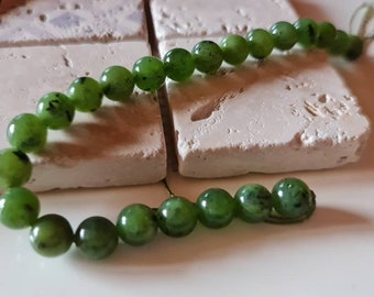 10 perles jade canadien naturelle 8mm grade A