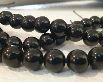 Sublime 10 perles Tourmaline noire grade AB naturelle 8mm