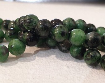 10 perles zoisite naturelle naturelle 8mm