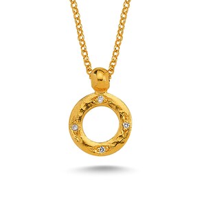Silver Diamond Necklace, 24 Karat Gold Plated Necklace, Simple Necklace, Minimal Necklace, Natural Diamond Necklace, Gift For Her