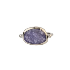 Silver Natural Tanzanite Ring, Tanzanite Ring, Simple Ring, Statement Ring,Natural Gemstone Ring,Silver Ring, Natural Tanzanite,Gift For Her