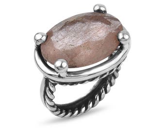 Silver Strawberry Quartz Ring " Jada Collection " Gift For Her