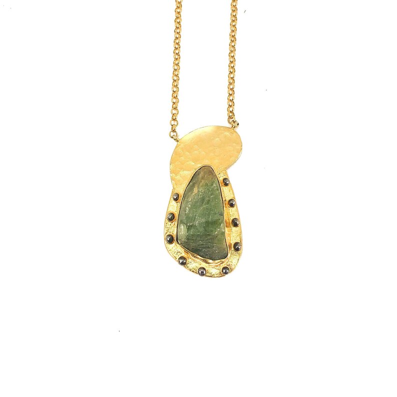 Healing Crystal Aventurine Necklace Natural Gemstone Gold Necklace Valentines Day Gift Sterling Silver Green Aventurine Necklace