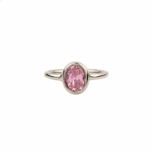 Argento rosa spinello solitario anello regalo per lei