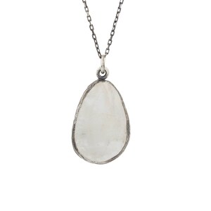 Silver  Moonstone Pendant, Moonstone Necklace, Silver Necklace, Minimalist Necklace, Minimalist Moonstone Necklace, Gift For Her