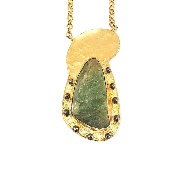 Healing Crystal Aventurine Necklace Natural Gemstone Gold Necklace Valentines Day Gift Sterling Silver Green Aventurine Necklace