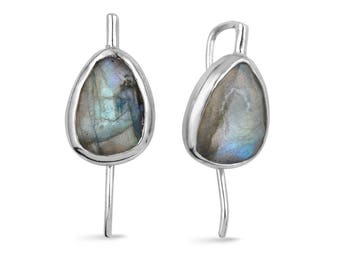 Silver Labradorite Earrings, Labradorite Earrings, Natural Labradorite Earrings, Silver Dangle Earrings, Everyday Earrings, Mothers Day Gift