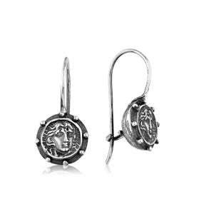Silver Handmade Ancient Coin Earrings