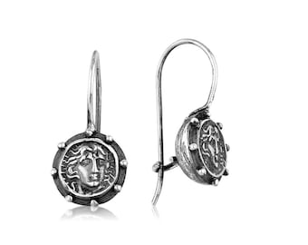 Silver Handmade Ancient Coin Earrings