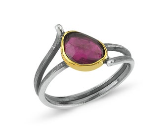 Amazing Handmade Silver Rhodolite Ring