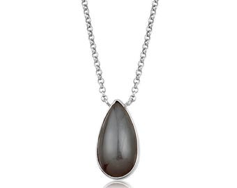 Moonstone Silver Necklace  -Gray La Luna Collection Gift For Her