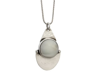 Trendy Oxidized Silver Moonstone Necklace