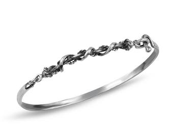 Gypsy Collection Silver Twisted Wire Bangle Gift For Her