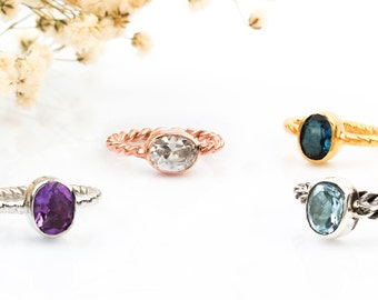 Minimalist Ring Silver , Natural Stone Ring Silver , Silver Aquamarine Ring , London Topaz Ring , Citrine Ring , Blue Topaz Ring , Ruby Ring