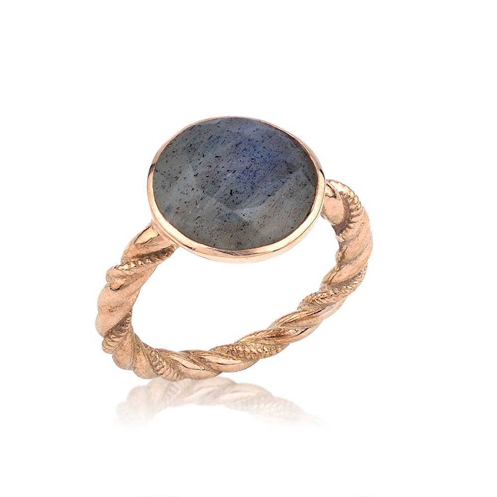 Silver Labradorite Ring Rose Gold Ring Labradorite Ring - Etsy