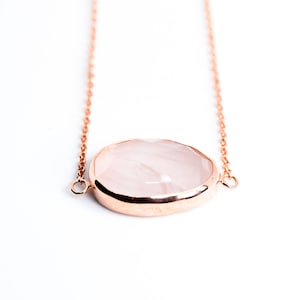 Rose Quartz Necklace Sterling Silver, Rose Quartz Necklace Gold, Dainty Rose Quartz Necklace, Minimal Necklace , Gift, For Her