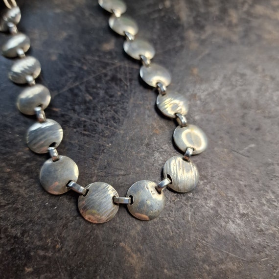 Art Nouveau necklace, true vintage necklace, hammered 800 silver, patterned, handcrafted Art Deco