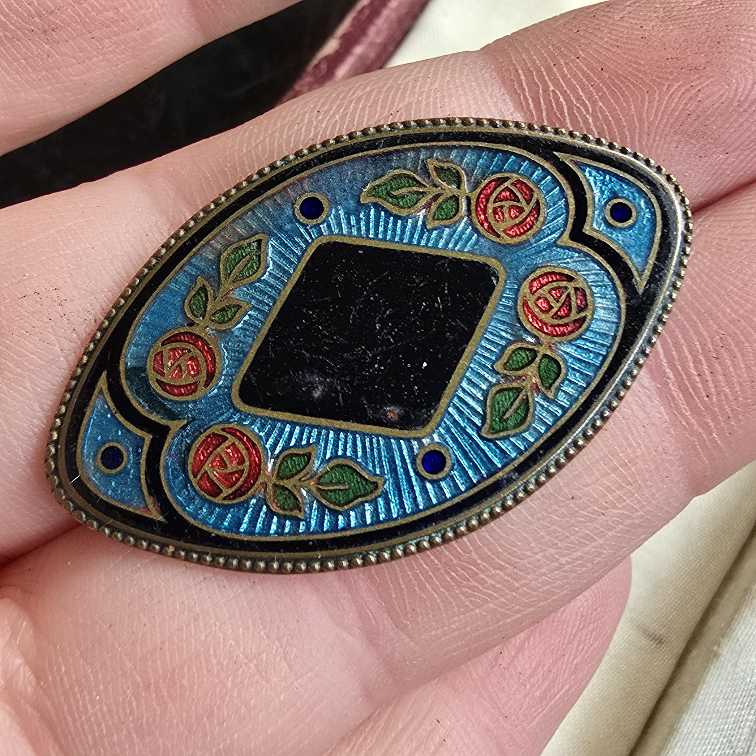 Broche Ancienne Acier – Art Nouveau / Art Déco – Motif Fleuri