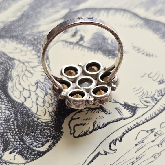 Alter Jugendstil 835 Silber Ring mit paste steine… - image 5