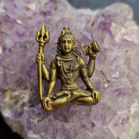 Old Shiva Mahadev pendant necklace Mahadeva great god, Hindu deity, amulet against evil, beautiful lucky charm, ethno, boho, tribal