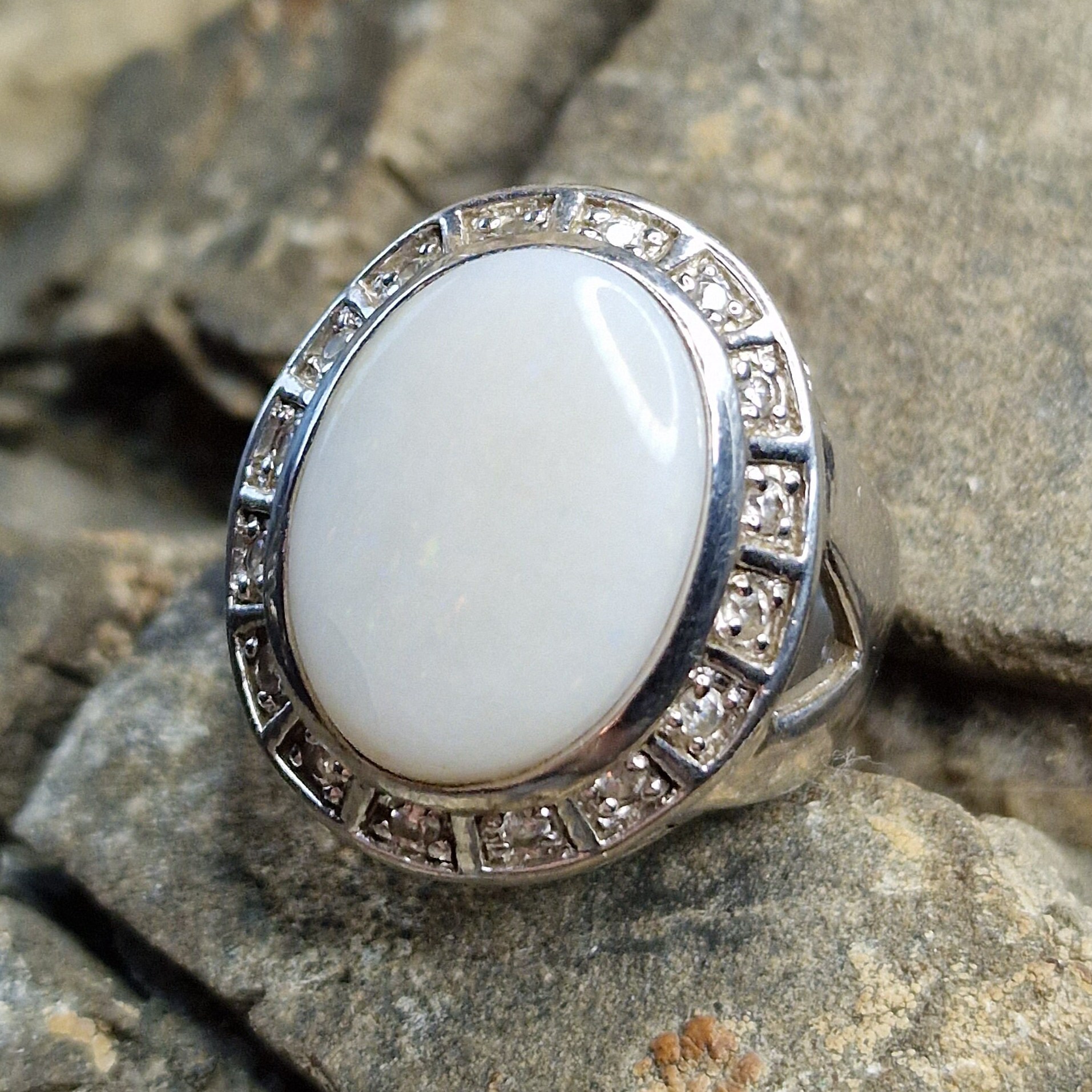 Milk opal best sale ring