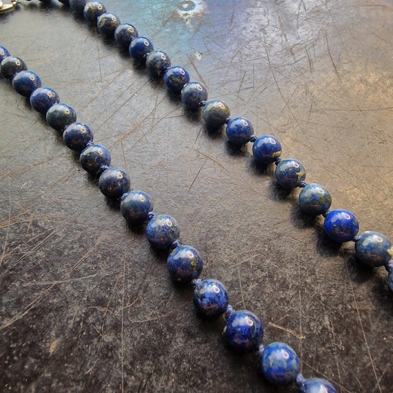 XXL natural lapis lazuli ball chain, necklace wit… - image 3