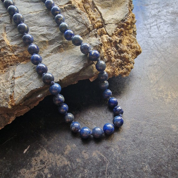 XXL natural lapis lazuli ball chain, necklace wit… - image 2