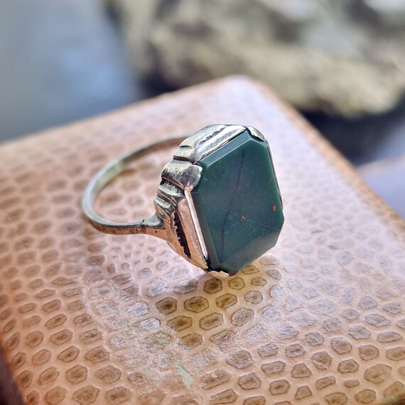 Heliotrope stone shop ring