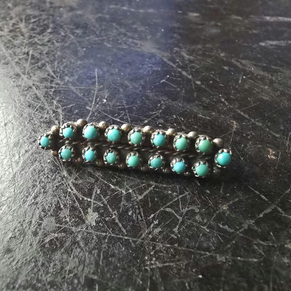 Native American Navajo Sterling Silber Türkis Brosche, Tribal, ethno, Navajo jewelry