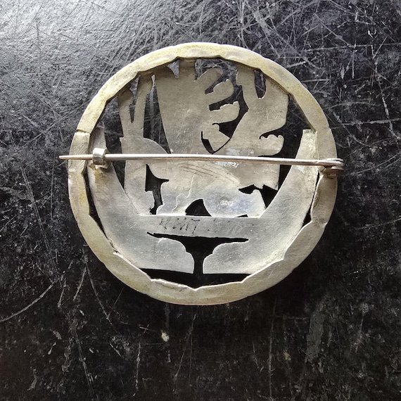ANCIENNE BROCHE BERBÈRE En Filigrane D'argent Ethnique EUR 45,00