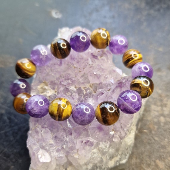 Mikovivi Bracelet En Améthyste Pour Femme, Cadeau Rétablissement