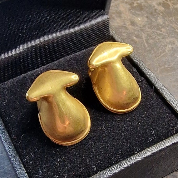 Rare L.A CANO earrings Frog, gold plated replicas (24k gold plated), pre-Columbian style, tribal, boho