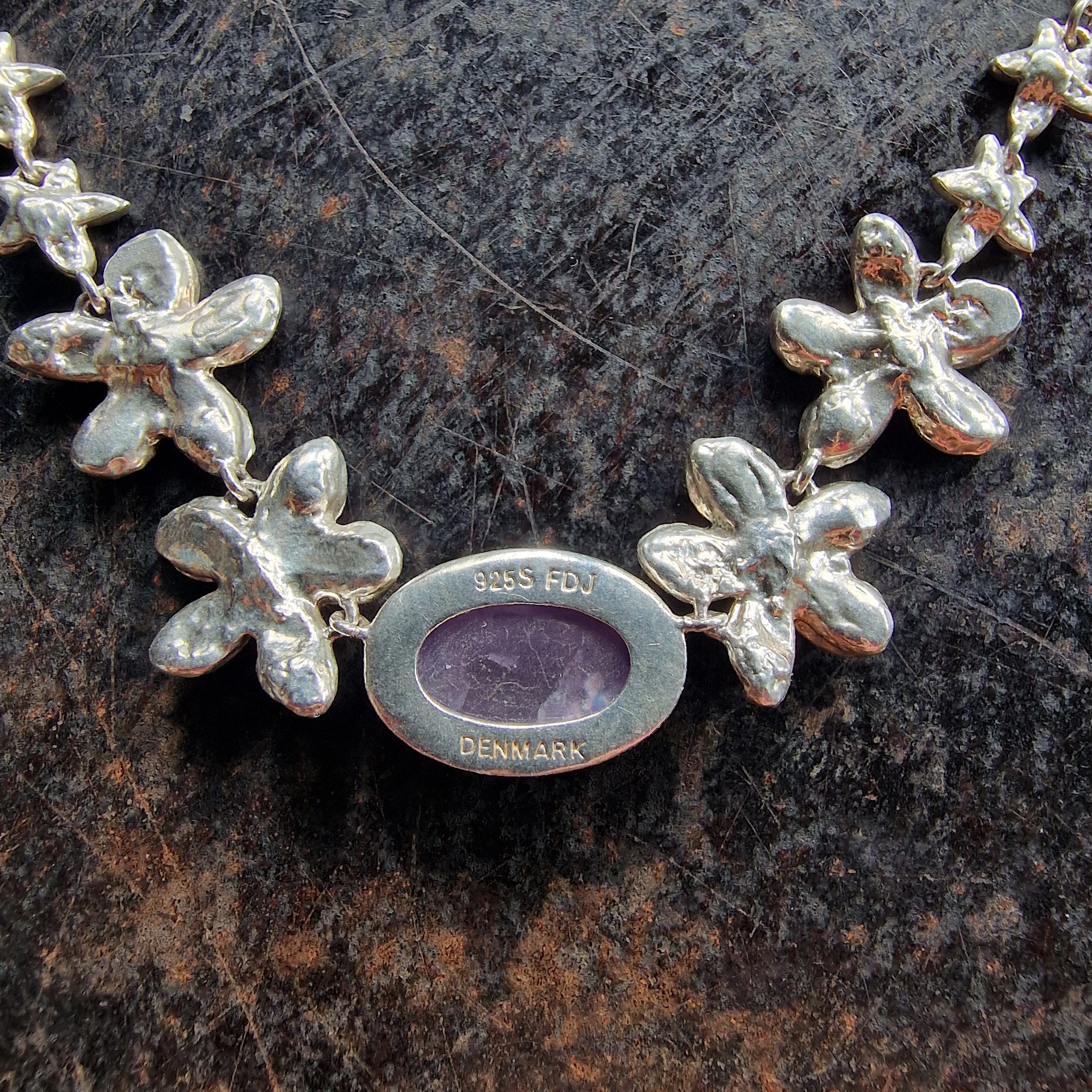 Vintage Flora Danica Necklace, 925 Silver Necklace, 925s FDJ