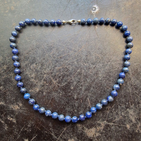 XXL natural lapis lazuli ball chain, necklace wit… - image 4