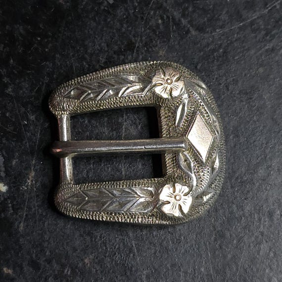 Old Belt Buckle Mexico 925 Silver and 18k Solid, Design 