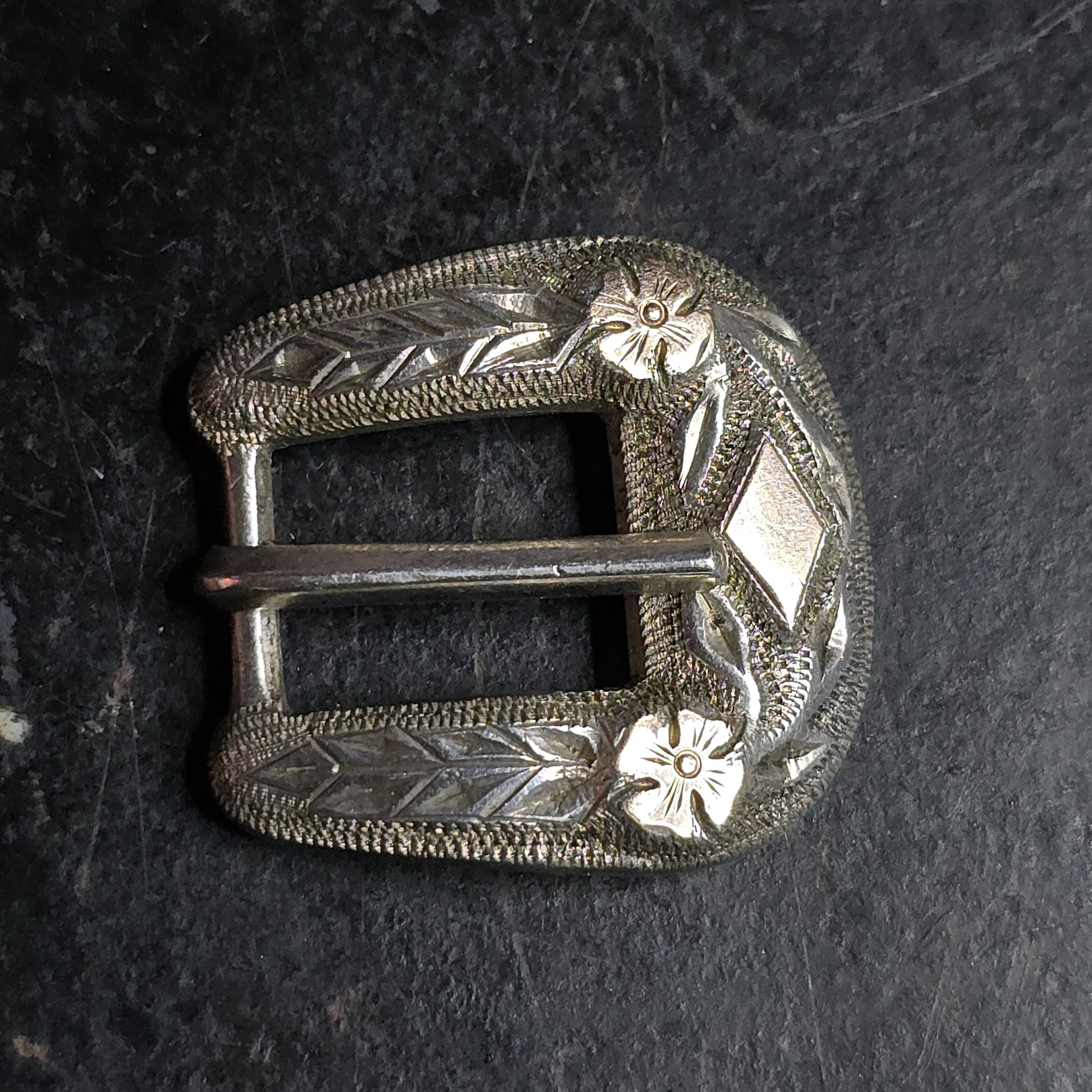 Old Belt Buckle Mexico 925 Silver and 18k Solid, Design, Sterling