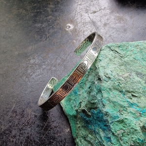 Designer Armband, Armreif aus massivem Sterling Silber 925, Spange, Armreif, flexibel, larp, Sterlingsilver, Handgraviert