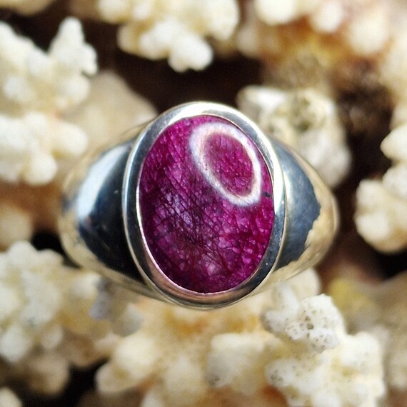 Large Modern 925 Silver Ruby Ring, Natural Ruby, Sterling Silver, Solid, Modern