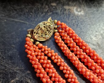 希少なXXLビクトリア朝の珊瑚ネックレス、約300カラット以上、1880年の