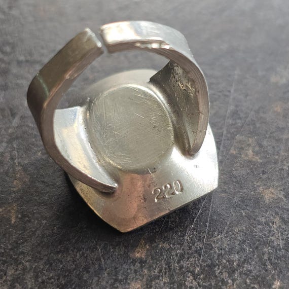 Vintage Midcentury Jorgen Jensen Pewter Ring, Viking Shield