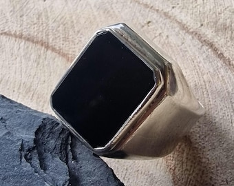 Antique 830 Silver Ring Signet Ring ZC Men's Jewelry Men's Ring
