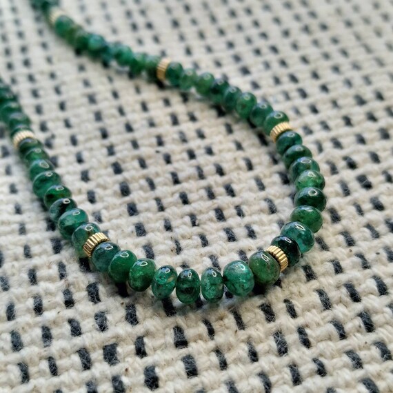 AAA Quality, Extremely Rare Natural Emerald Necklace, Necklace, 375 GG, 45 CT Smooth Rondelle Beads Real Emerald, Zambian Emerald Beads