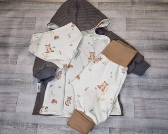 Baby Set Erstlingsset Jäckchen Pumphose Dreieckstuch