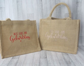 Jutetaschen Taschen Jute  Geschenktasche Geburtstag personalisiert