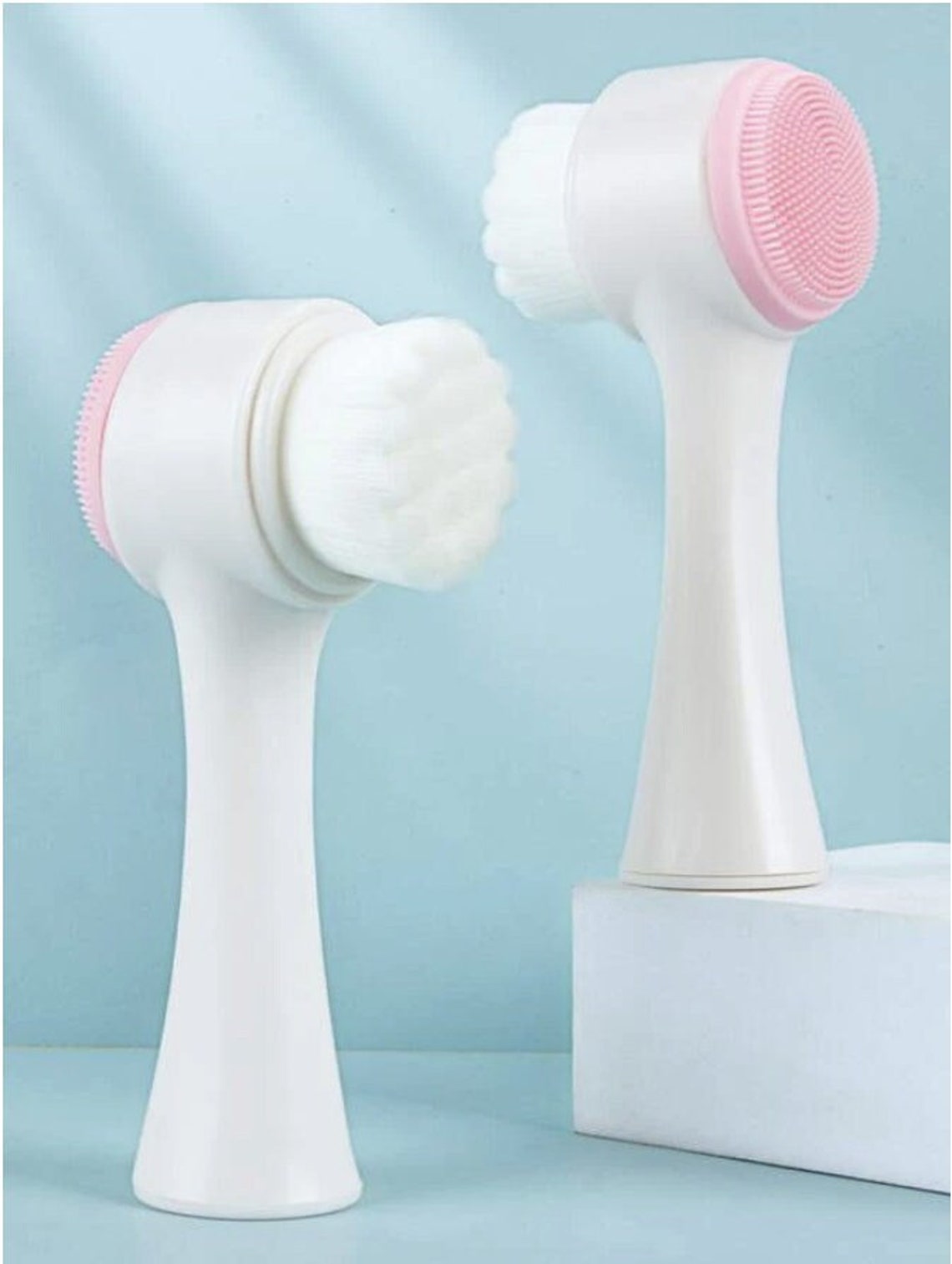 Manual Facial Cleansing Brush, 2-in-1 Skin Care Face Brush and ...