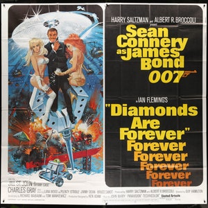 LOS DIAMANTES SON PARA SIEMPRE cartel de película original internacional 6sh
