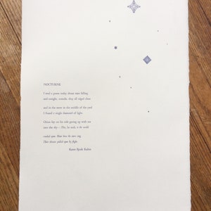 art /& design by Jim Cokas Letterpress Poetry Broadside Print \u2014 Characteristics of Life by poet Camille Dungy